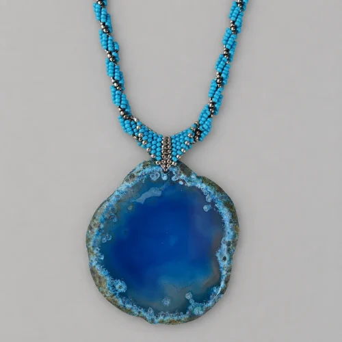 blue lagoon agate pendant necklace