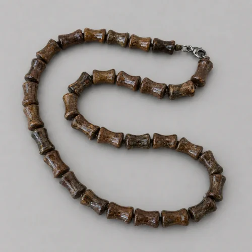 tigers eye bamboo necklace brown