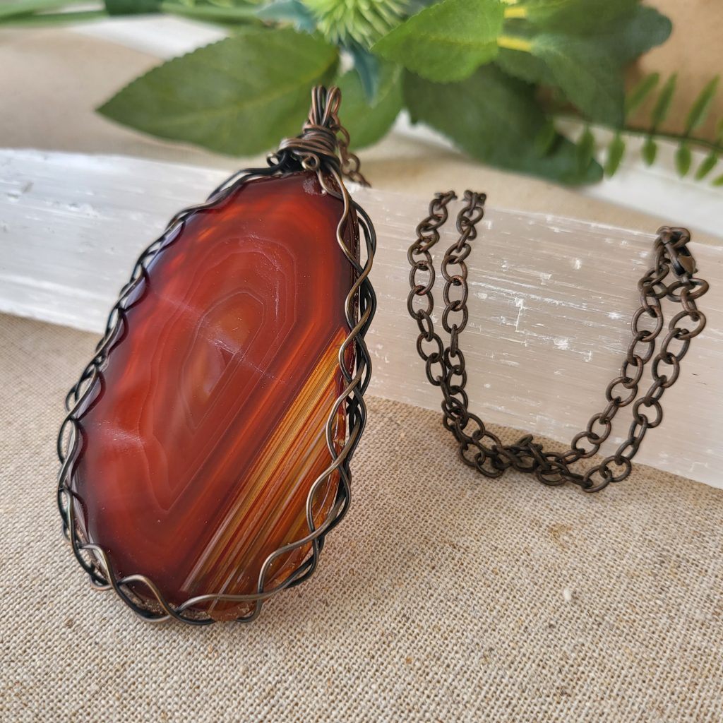 Evening sun agate pendant
