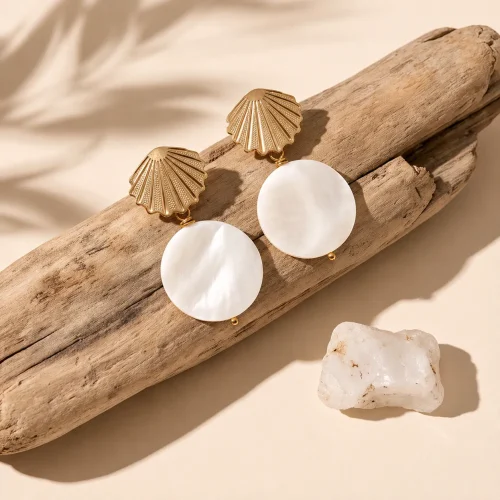 golden shell – mother of pearl disc earrings (4)