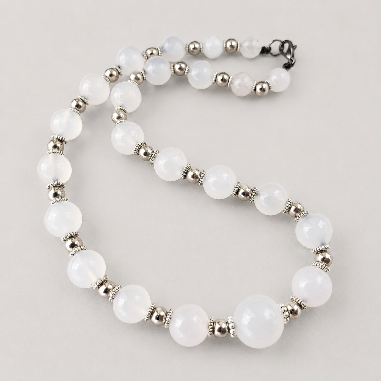 silver cloud necklace with white agate silver cloud necklace with white agate