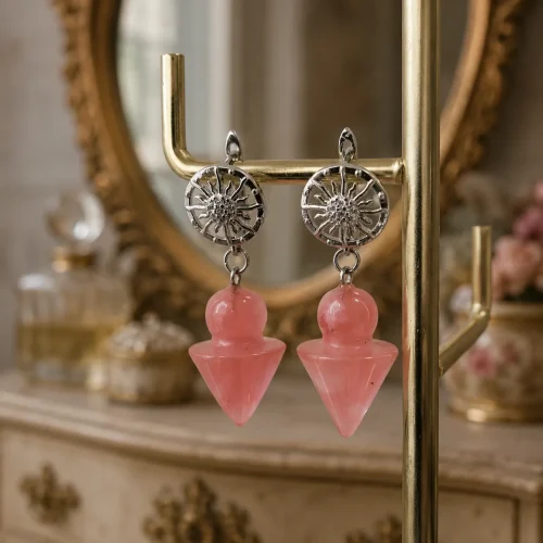 starburst – strawberry quartz pendulum earrings (1) xnc 1