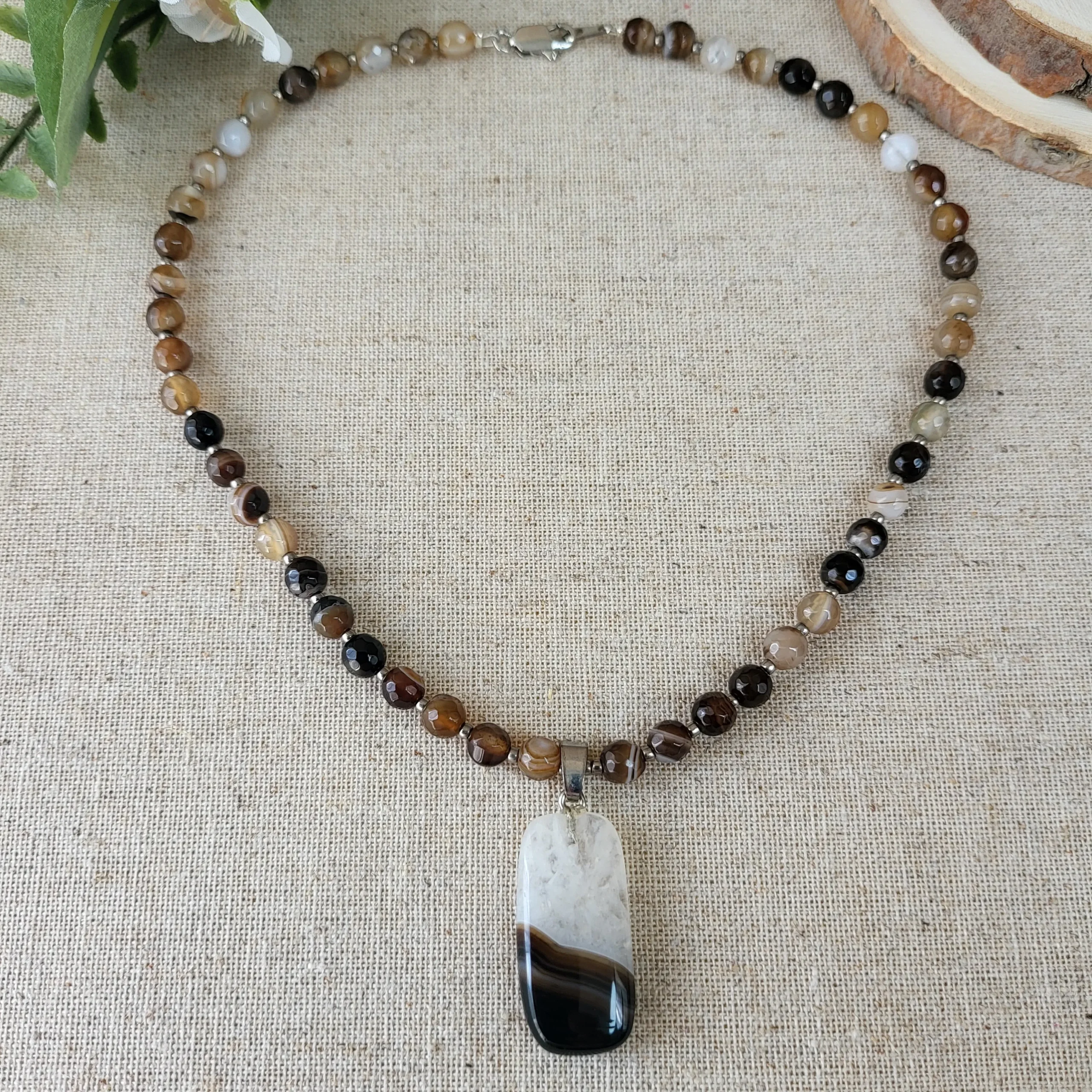 brown agate necklace with pendant (1) xnc brown agate necklace with pendant (1) xnc