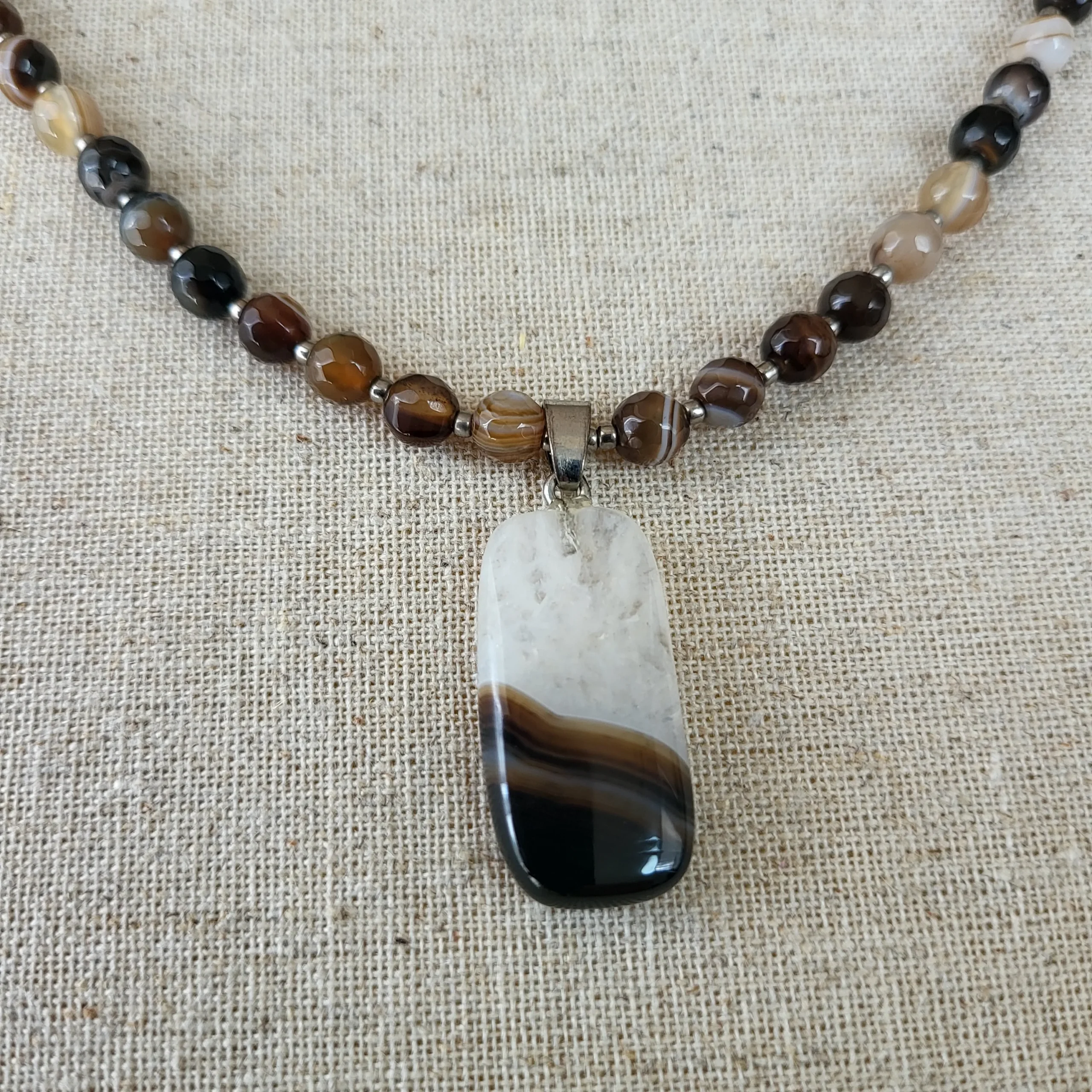 brown agate necklace with pendant (2) xnc brown agate necklace with pendant (2) xnc