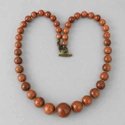 brown goldstone necklace