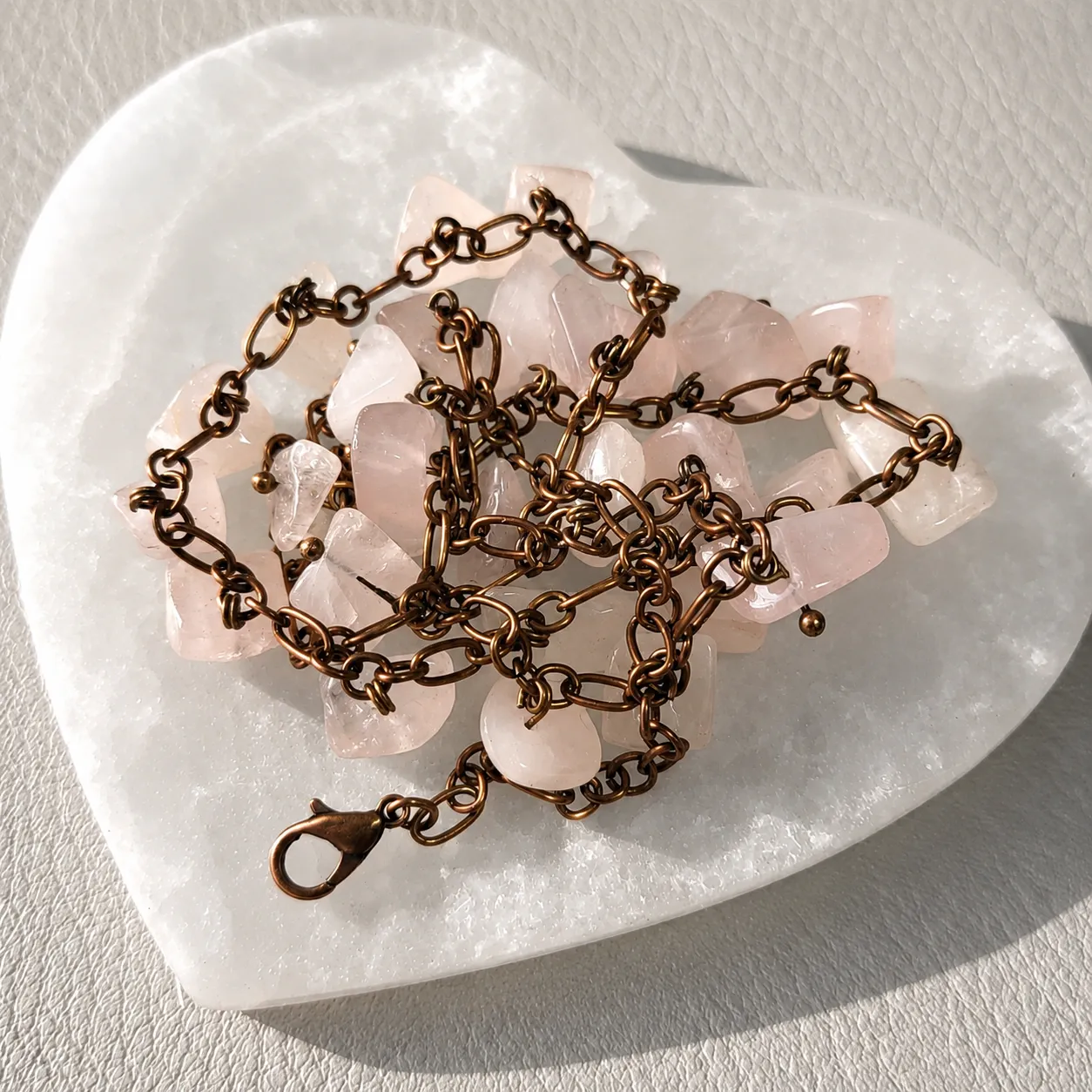spring blossom rose quartz chain necklace (3) spring blossom rose quartz chain necklace (3)