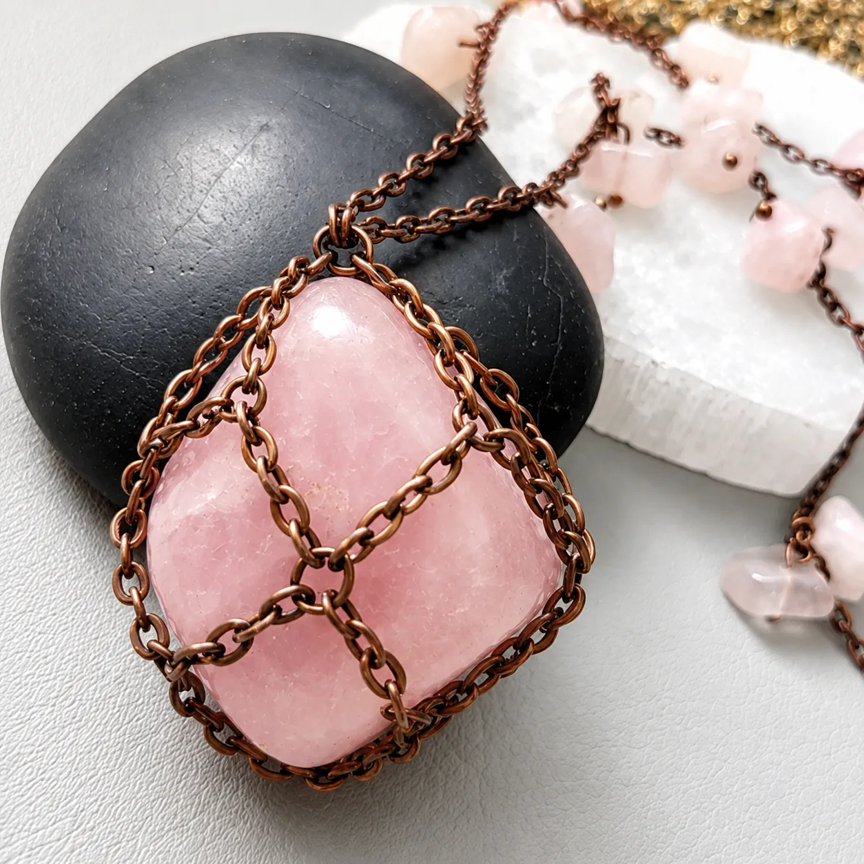 spring blossom rose quartz pendant necklace 2 spring blossom rose quartz pendant necklace 2