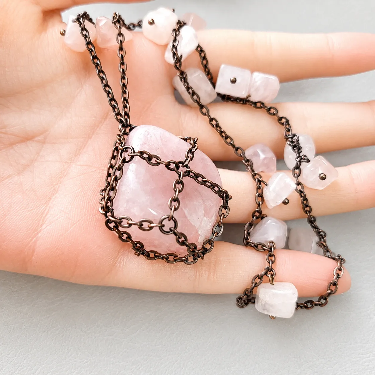 spring blossom rose quartz pendant necklace (2) spring blossom rose quartz pendant necklace (2)