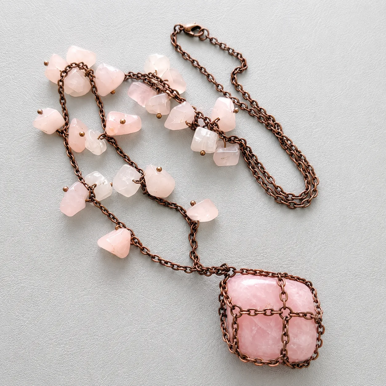 spring blossom rose quartz pendant necklace (4) spring blossom rose quartz pendant necklace (4)