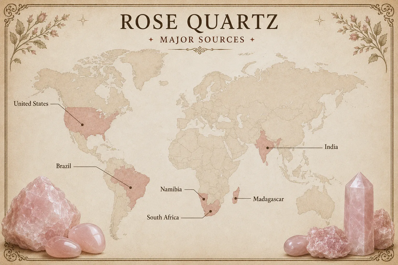 rose quartz global sources map 1 rose quartz global sources map 1