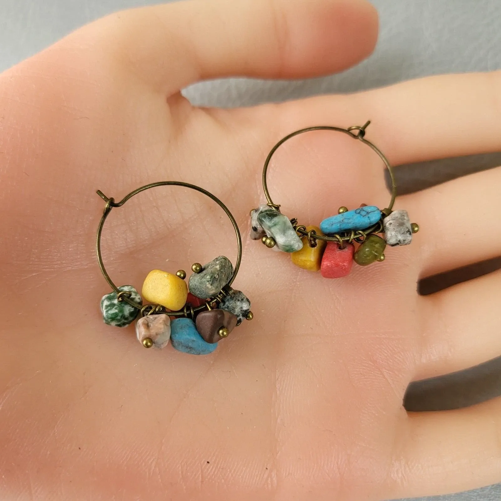 summer carnival – multicolour stone chip hoop earrings (2) xnc summer carnival – multicolour stone chip hoop earrings (2) xnc