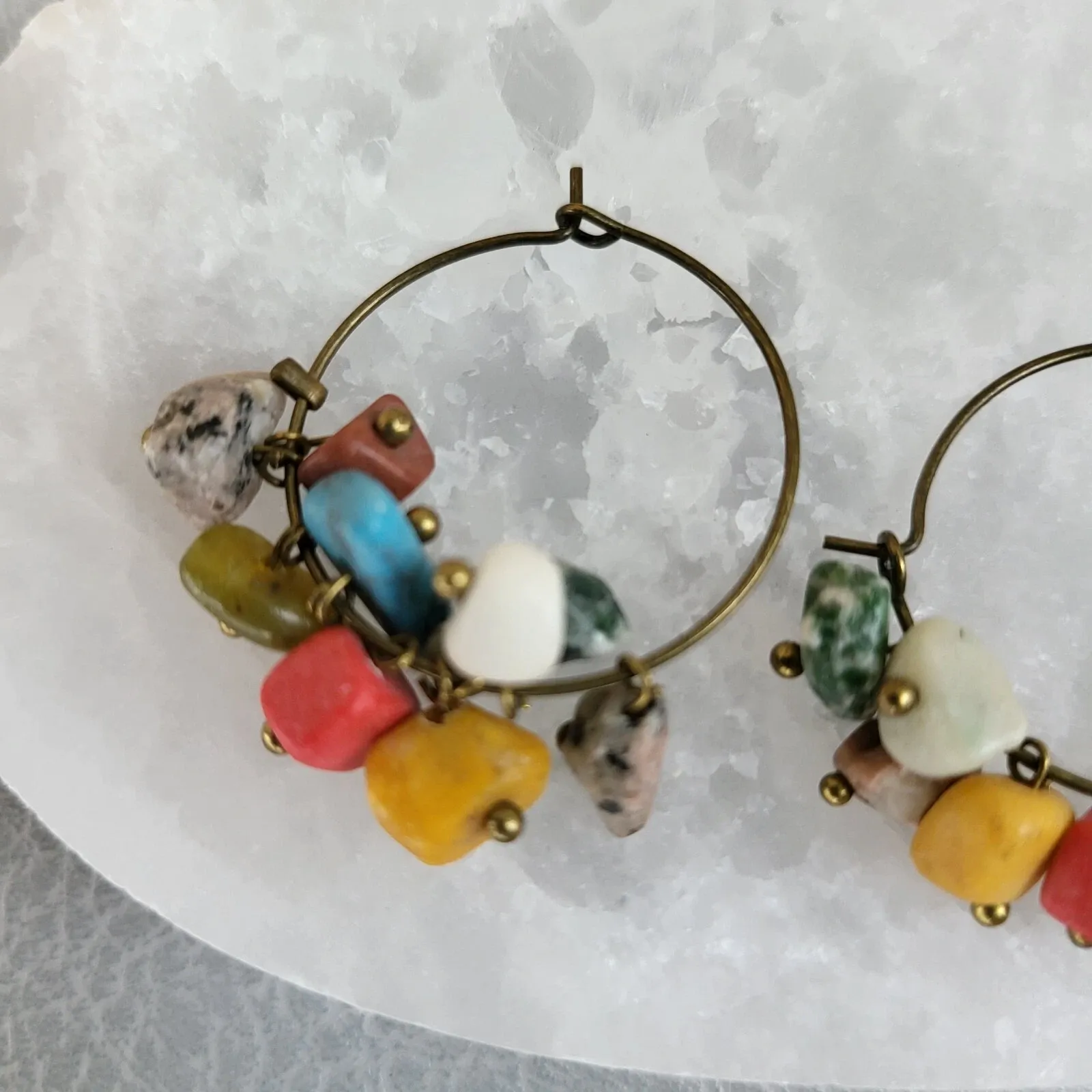 summer carnival – multicolour stone chip hoop earrings (4) xnc summer carnival – multicolour stone chip hoop earrings (4) xnc