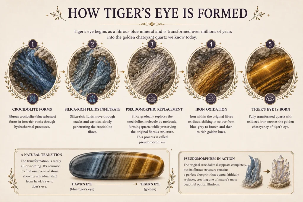 the formation of tiger's eye xnc