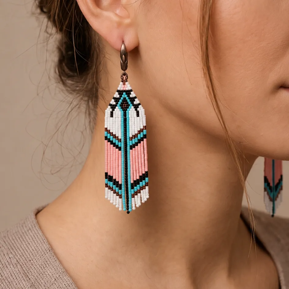 desert bloom – pastel geometric seed bead fringe earrings (3) xnc desert bloom – pastel geometric seed bead fringe earrings (3) xnc