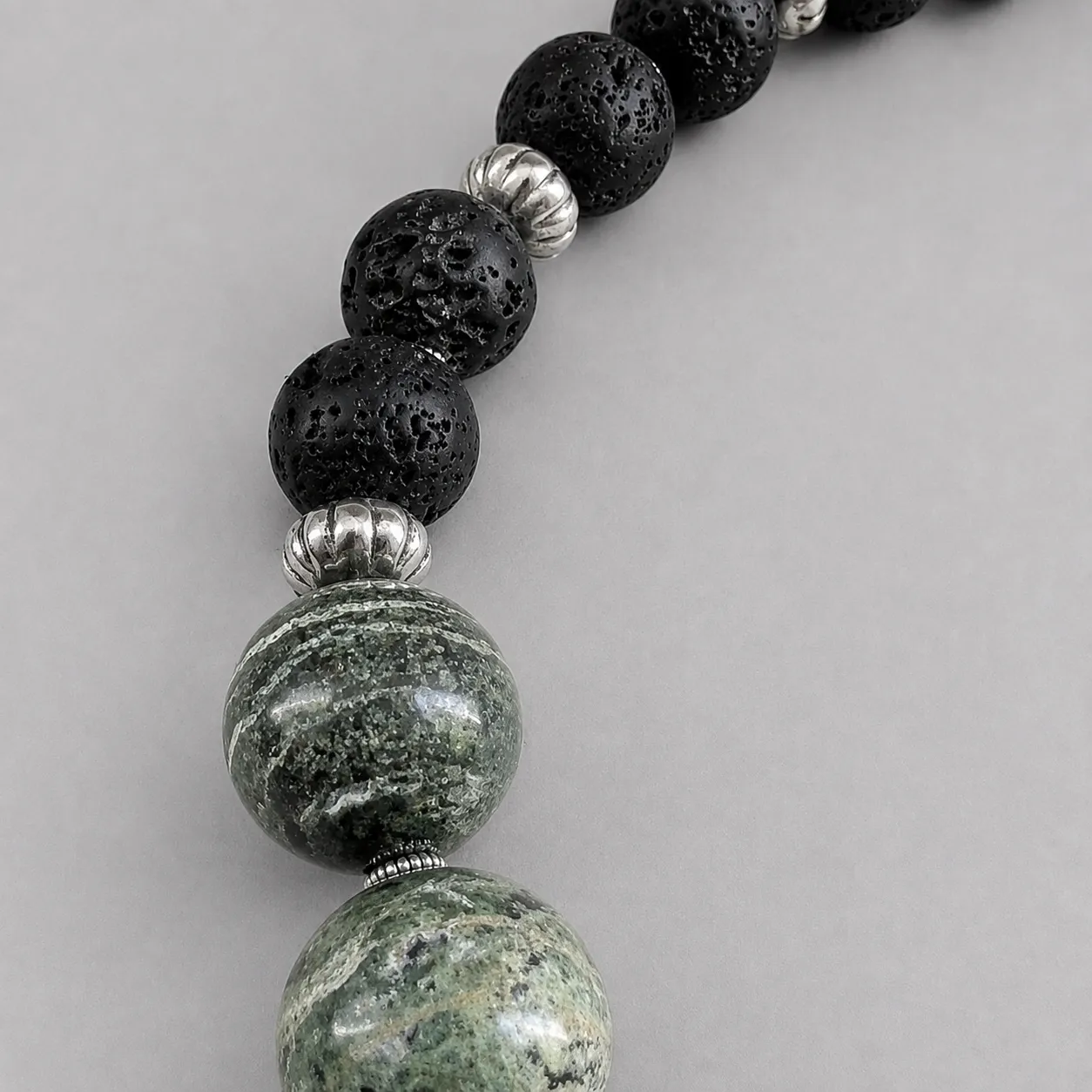 moss & ash – serpentine and lava stone necklace (11) xnc moss & ash – serpentine and lava stone necklace (11) xnc