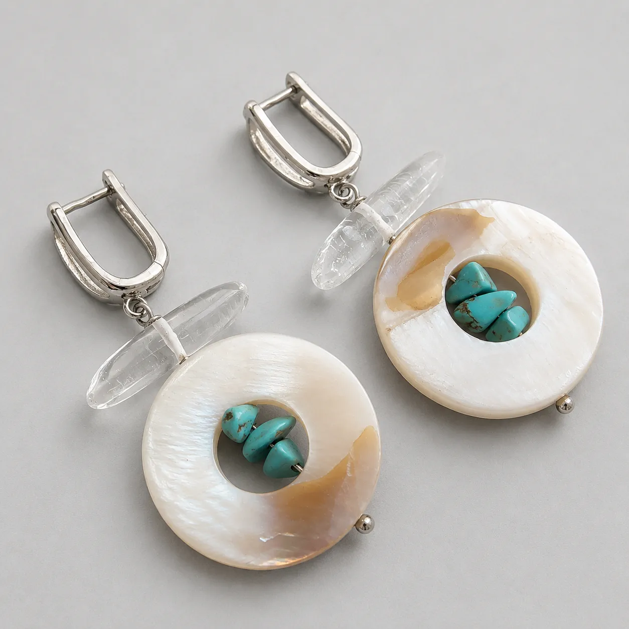 sea orbit – mother of pearl & turquoise drop earrings (4) xnc sea orbit – mother of pearl & turquoise drop earrings (4) xnc