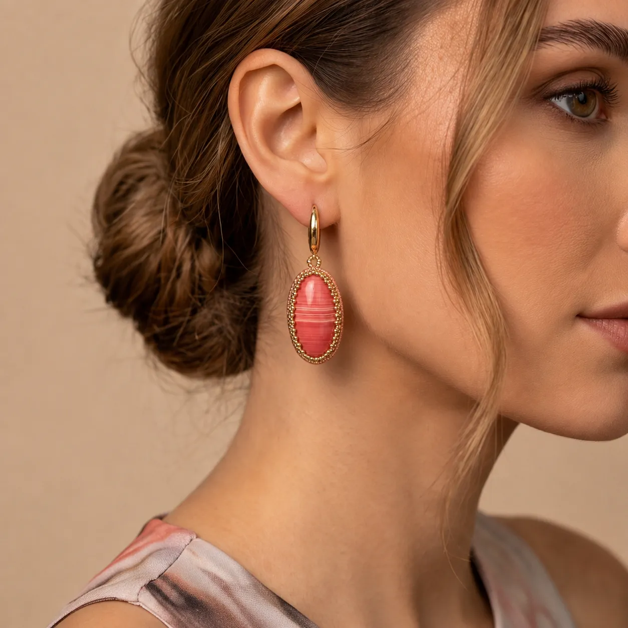 coral pink rhodochrosite earrings (4) xnc coral pink rhodochrosite earrings (4) xnc