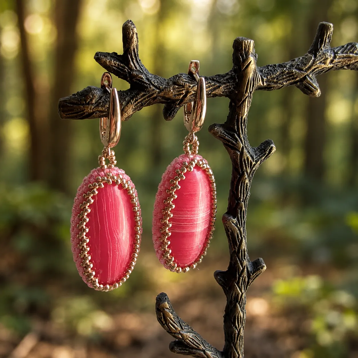 coral pink rhodochrosite earrings (5) xnc coral pink rhodochrosite earrings (5) xnc