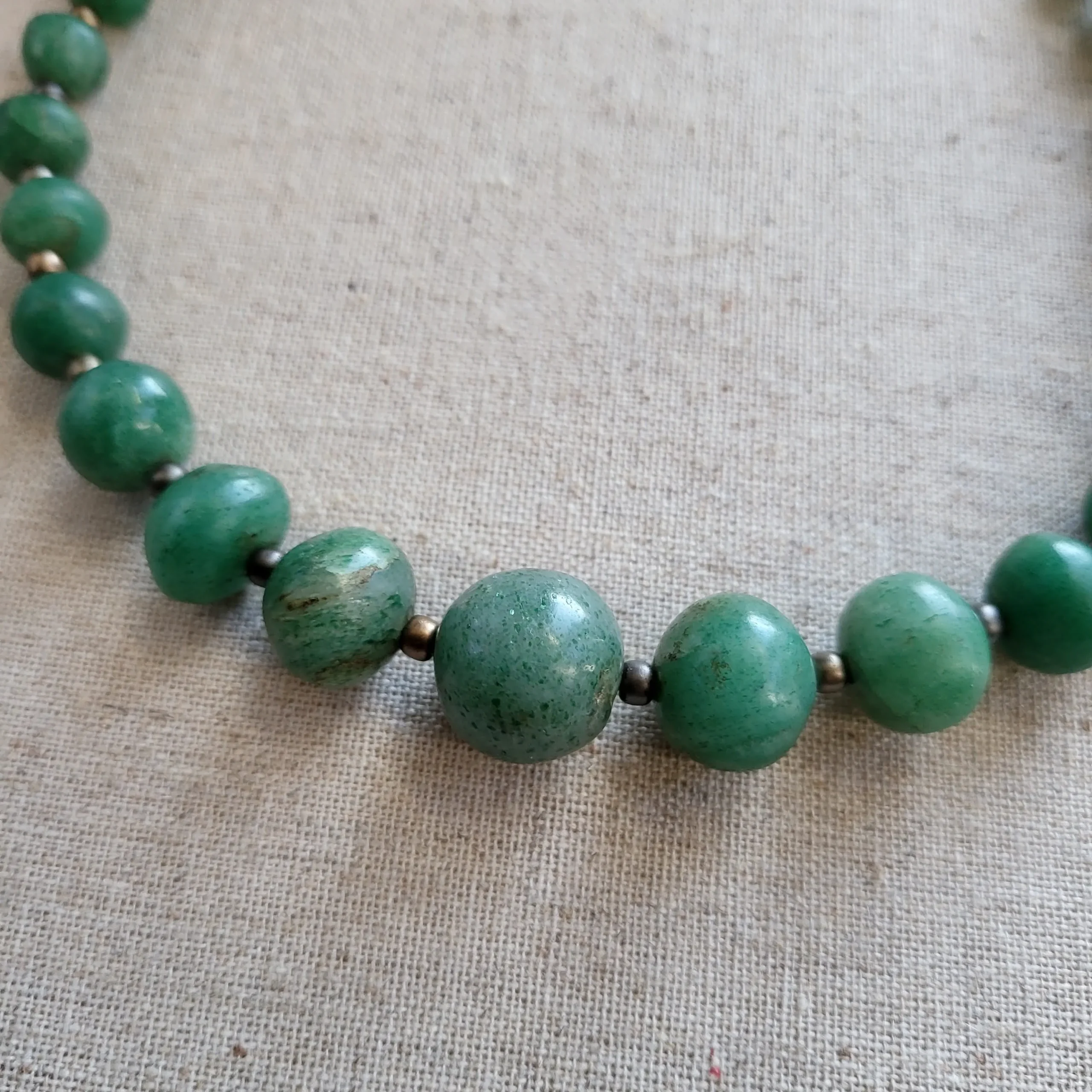green aventurine necklace with large beads (5) xnc green aventurine necklace with large beads (5) xnc