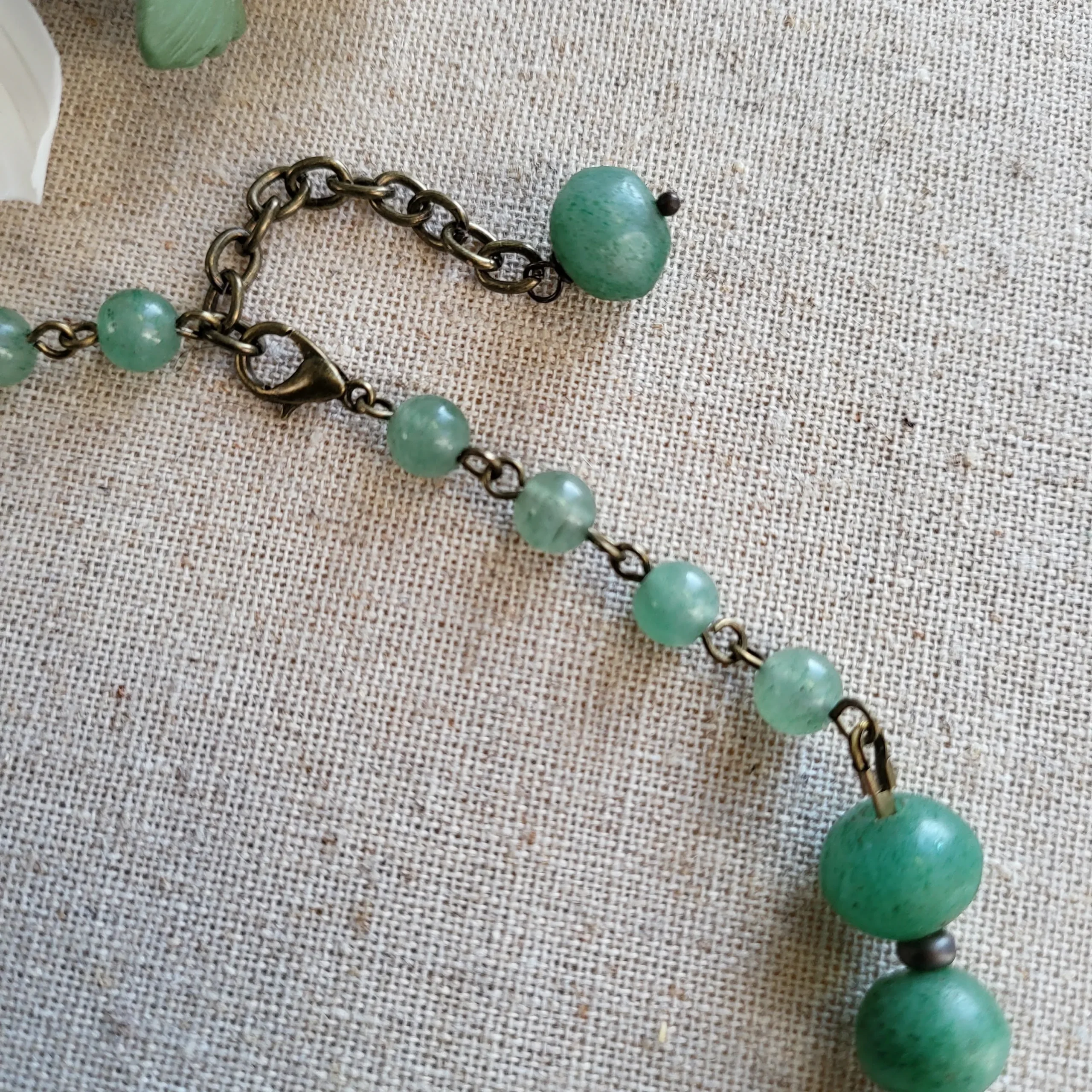 green aventurine necklace with large beads (8) xnc green aventurine necklace with large beads (8) xnc