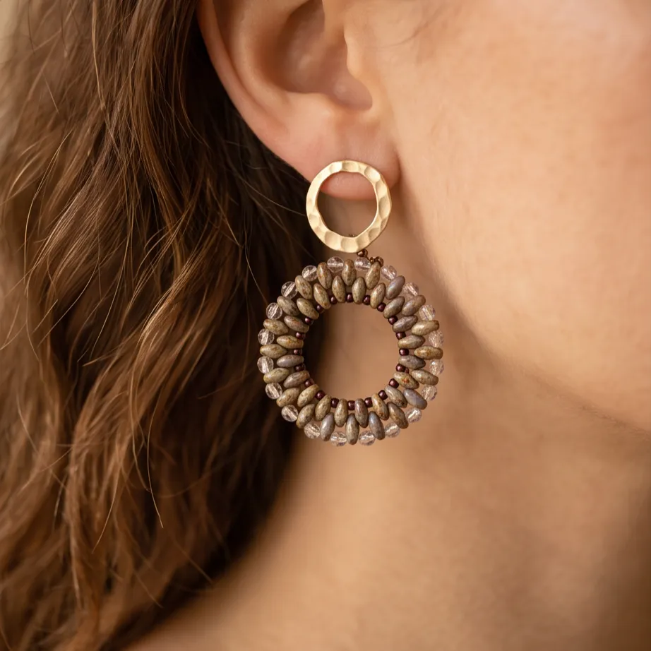lavender picasso superduo circle earrings (1) xnc lavender picasso superduo circle earrings (1) xnc