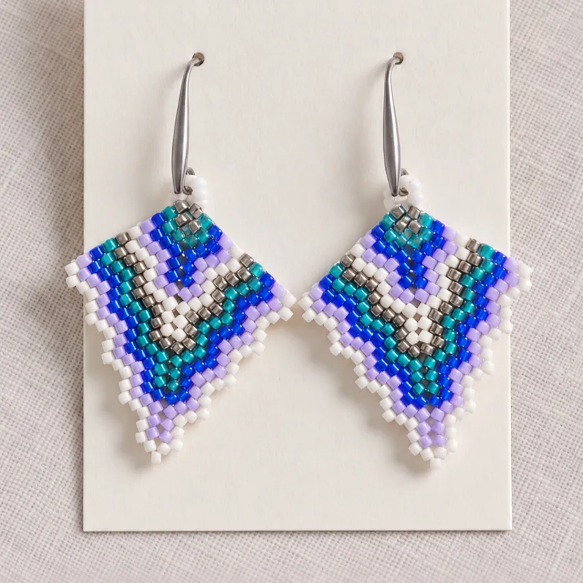 blue mosaic – geometric beaded earrings (2) xnc blue mosaic – geometric beaded earrings (2) xnc