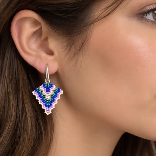 blue mosaic – geometric beaded earrings (3) xnc