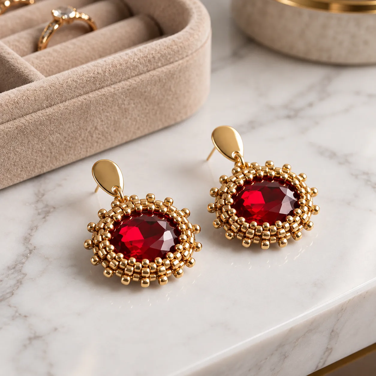 ruby spell – scarlet red faceted glass beaded earrings (4) xnc ruby spell – scarlet red faceted glass beaded earrings (4) xnc