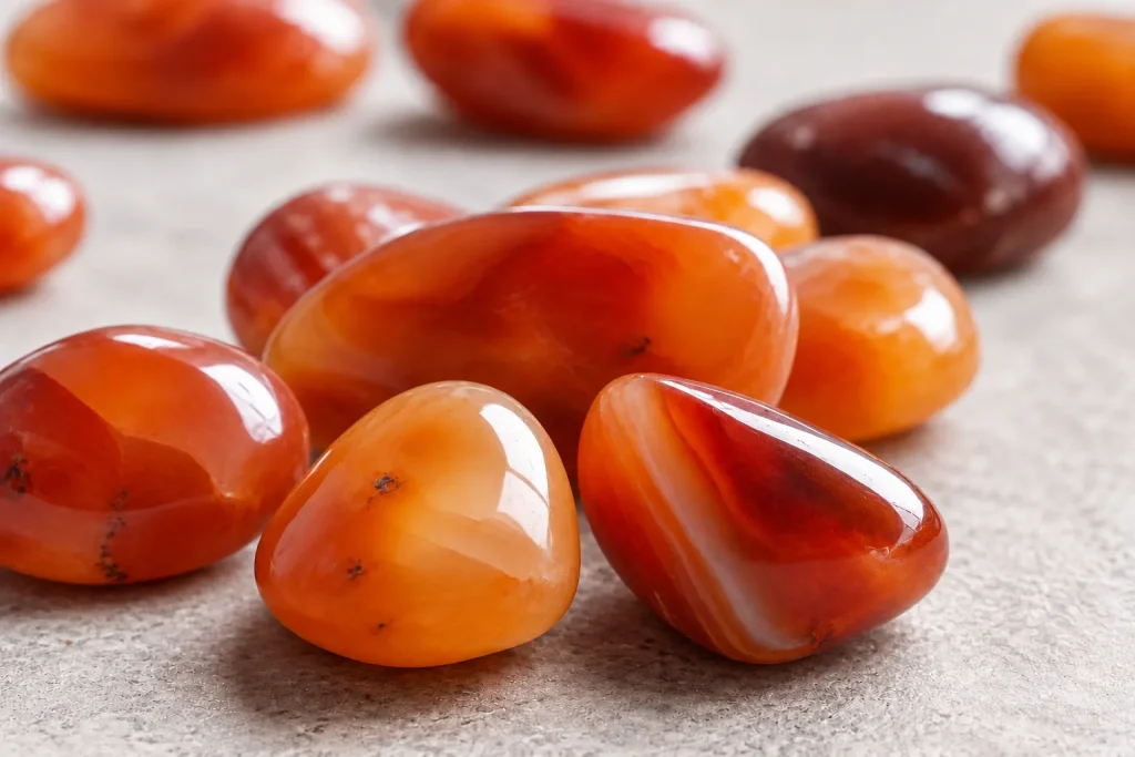 smooth polished carnelian pebbles xnc