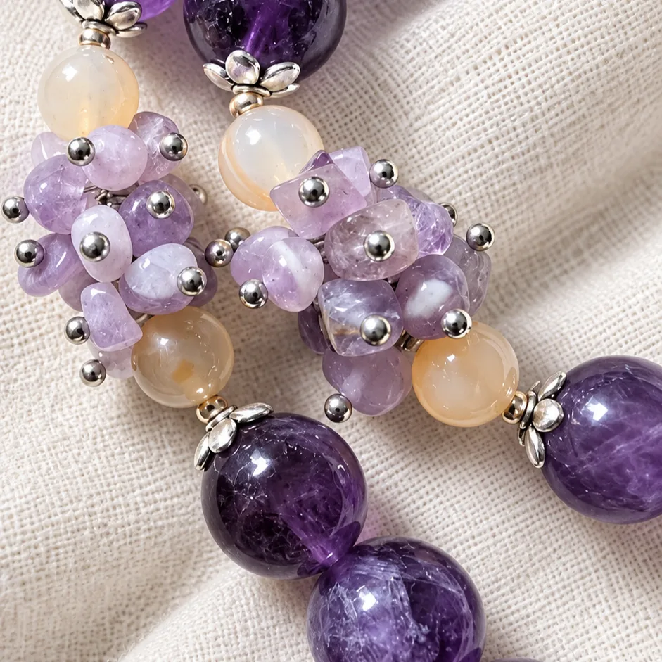 violet blossom – carnelian flower & amethyst necklace (5) xnc violet blossom – carnelian flower & amethyst necklace (5) xnc