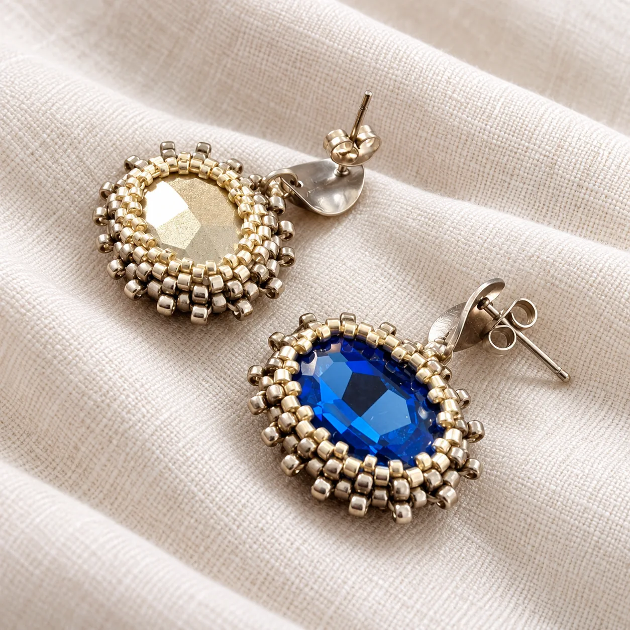 vision – blue faceted glass beaded earrings (3) xnc vision – blue faceted glass beaded earrings (3) xnc