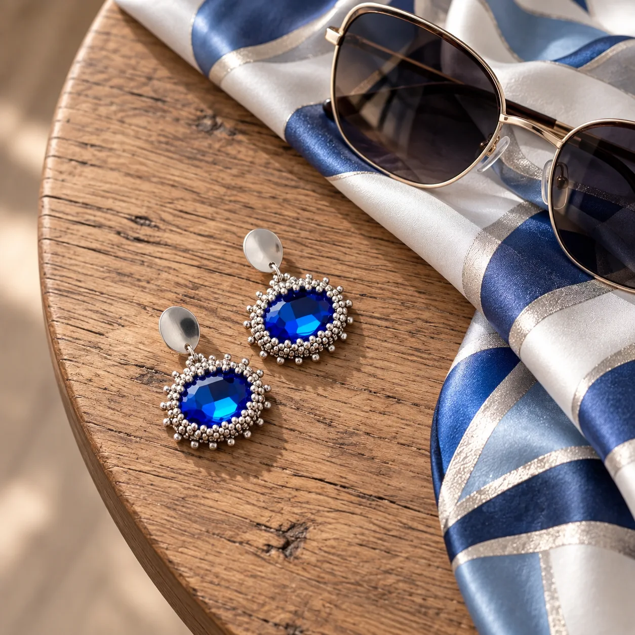 vision – blue faceted glass beaded earrings (5) xnc vision – blue faceted glass beaded earrings (5) xnc