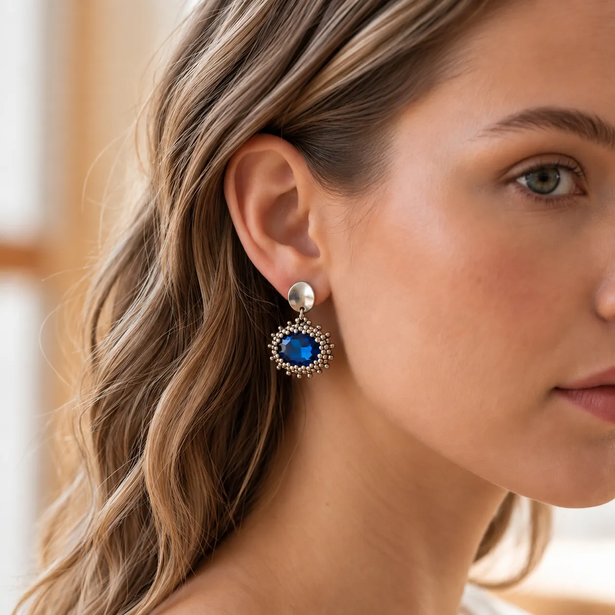 vision – blue faceted glass beaded earrings (6) xnc vision – blue faceted glass beaded earrings (6) xnc